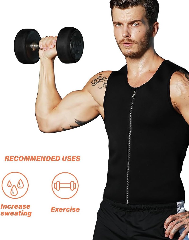Men's Sauna Vest - Hot Neoprene Sweat Tank Top for Slimming | Waist Trainer Corset Workout Shirt