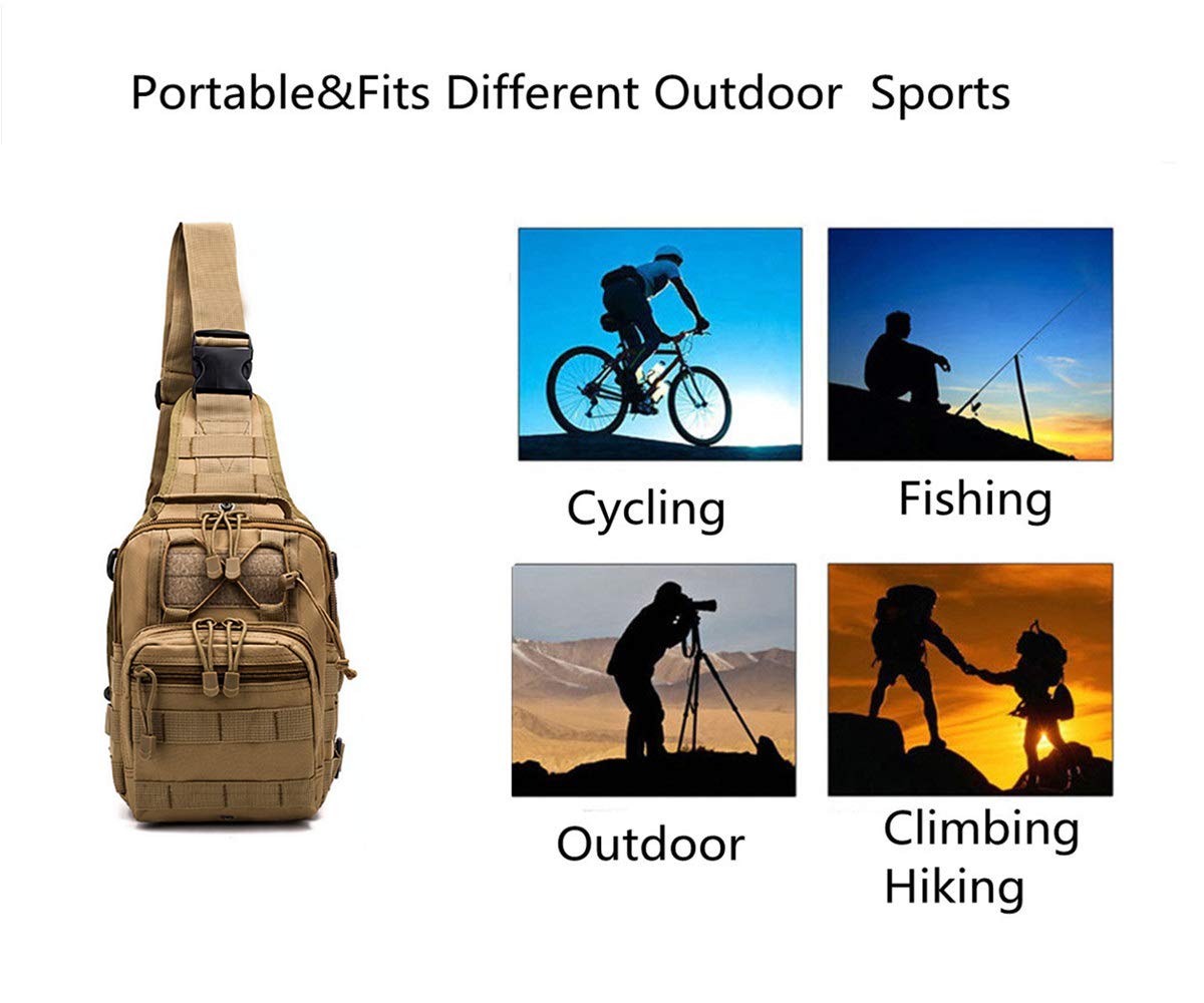 Esbuy Tactical Backpack Outdoor Shoulder Bag Satchel Sling Chest Packs Daypacks