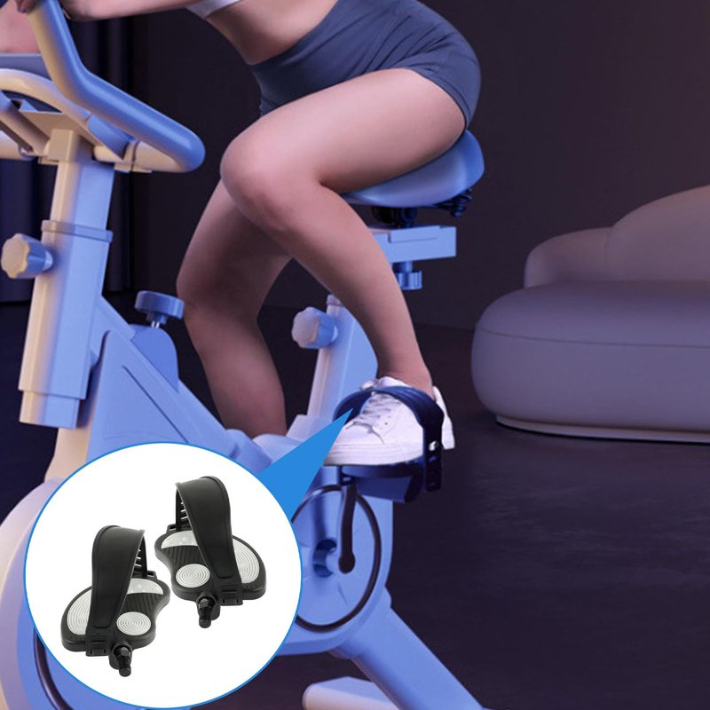 Reicyfang Exercise Bike Pedals with Straps, Stationary Recumbent Bike Pedals, 9/16" Thread for Spin Bike, Indoor Stationary Exercise Bike, Stationary Recumbent Bicycle Replacement Parts, Short Axis