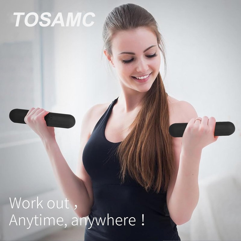TOSAMC Dumbbell Hand Weight Bars for Women,3lbs Dumbbells Set of 2 for Walking,Workout,Pilates,Strength Training, Gym,Running,Yoga, Dance, Aerobics, Cardio Color Black