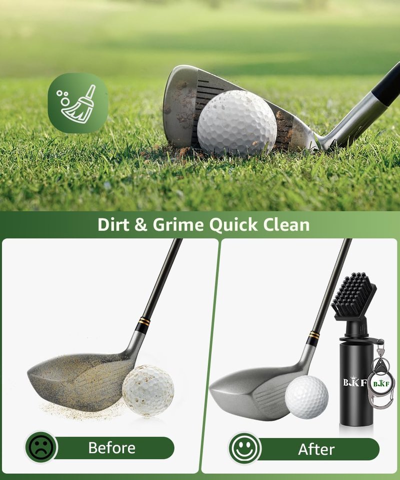 Golf Club Cleaner Brush Anti-Leak Bottle Holds 4.5 Ounces of Water with Gift Box for Club Grooves, Essentials Golf Accessories for Men, Best Golf Gifts for Men/Women (2)