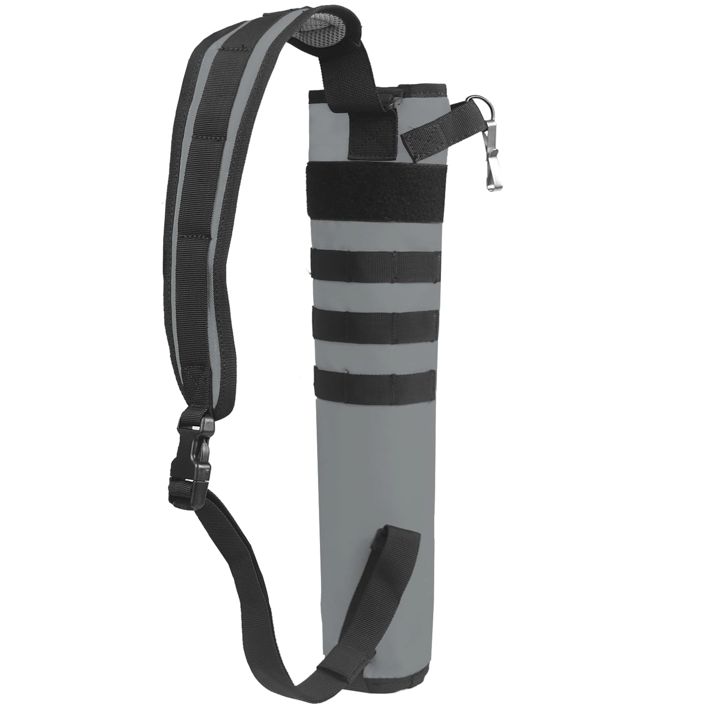 KRATARC Archery Lightweight Back Arrow Quiver Dual Use Foldable Compact Hip Arrows Bag with Molle System Hanged for Target Shooting (Grey, Hold 12~18 arrows