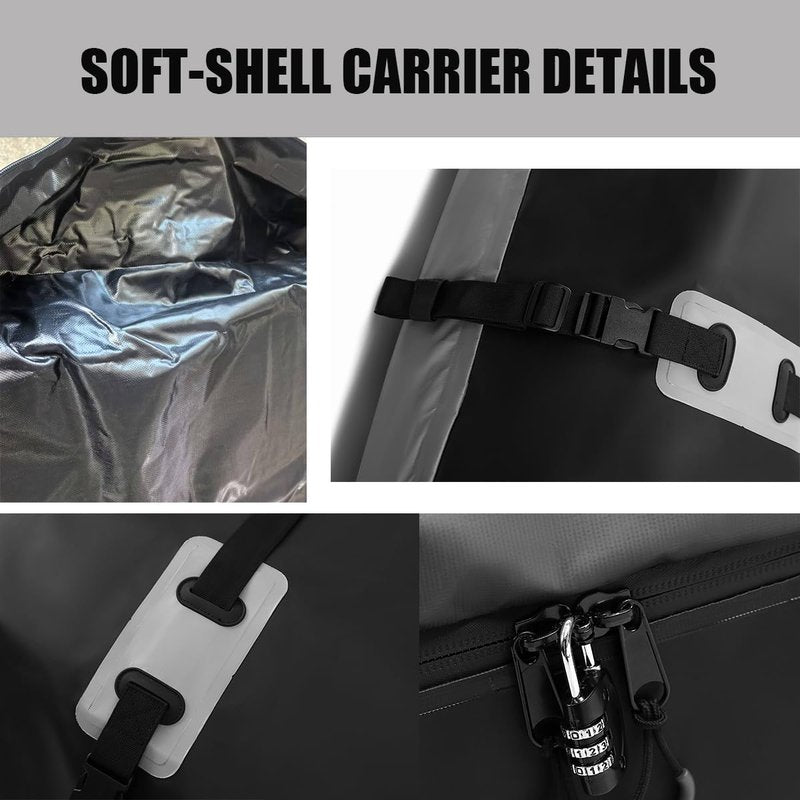 FANXIN Car Roof Bag, Rooftop Cargo Carrier 21 Cubic Feet, Waterproof Car Topper Luggage Carrier with/Without Rack, Includes Anti-Slip Mat, 8 Reinforced Straps, 8 Door Hooks, Luggage Lock, Storage Bag