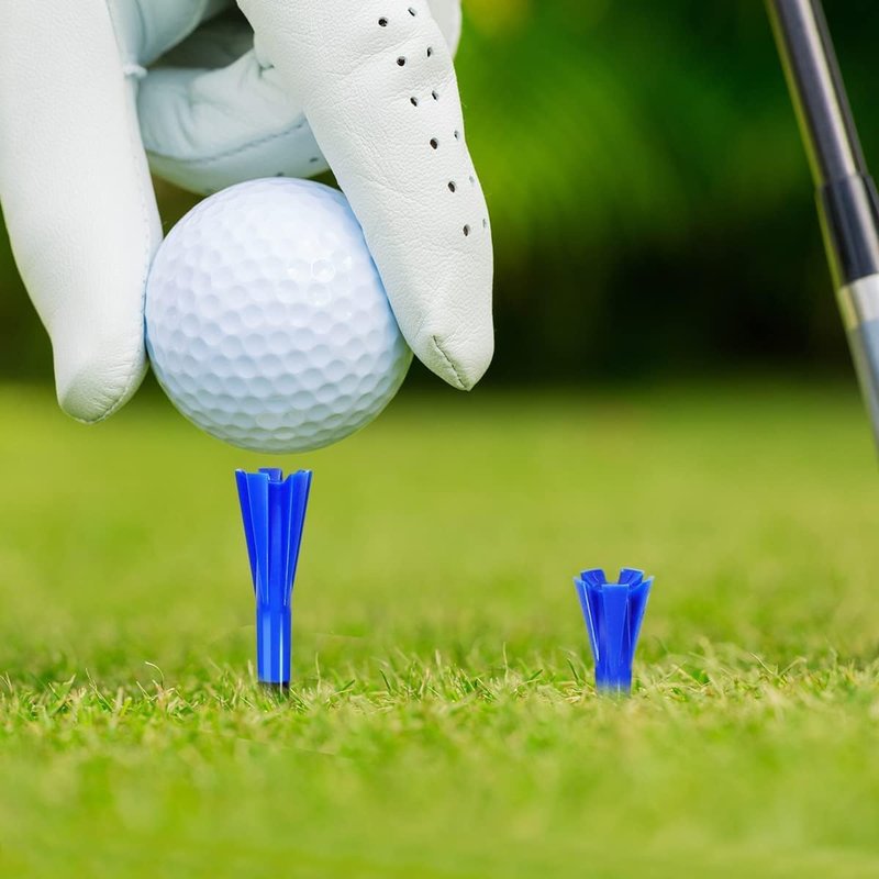 HUAEN Plastic Tees 120 Pack,3-1/4 INCH Unbreakable Long Blue Tees with 20 Short Golf Tee Bulk,Low Friction and Resistance