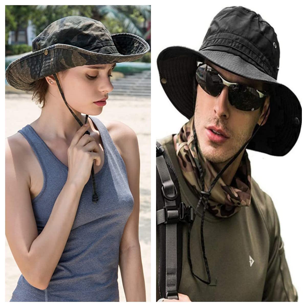 Sun Hats for Men Women Bucket Hat UPF 50+ Boonie Hat Foldable UV Protection Hiking Beach Fishing Summer Safari(1pack-Gray-1)