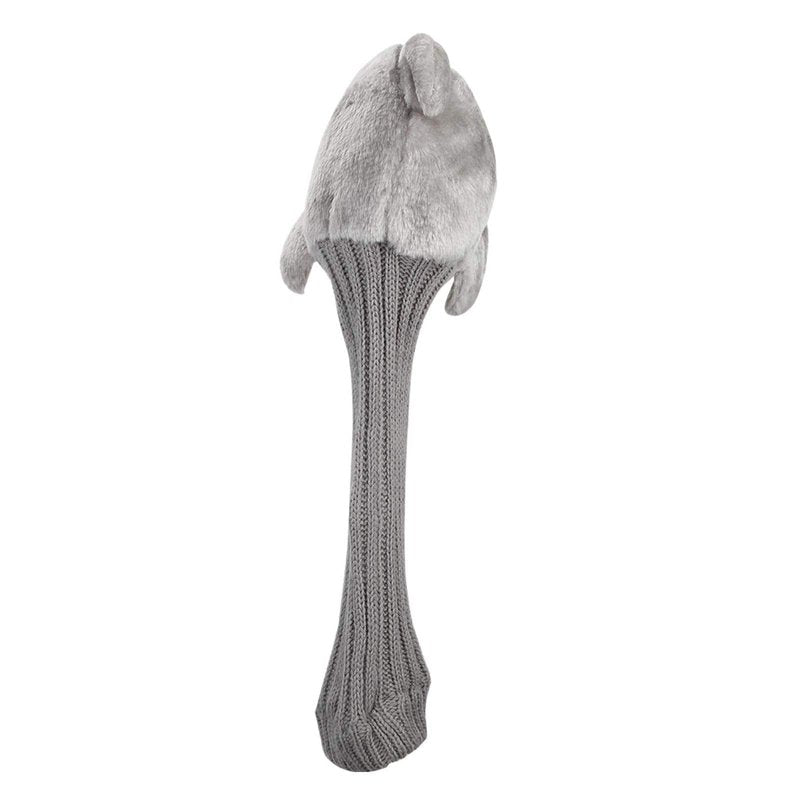 Joyzan Golf Headcovers, Knit Club Head Cover Shark Plush Cloth Portable Putter Driver Protector Funny Animal Handmade Protection Accessories Long Neck Pom Well Fairway Hybrid Woods Set Bag Men Women