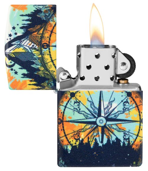 Zippo Compass Mountain Design 540 Color Glow in The Dark Pocket Lighter