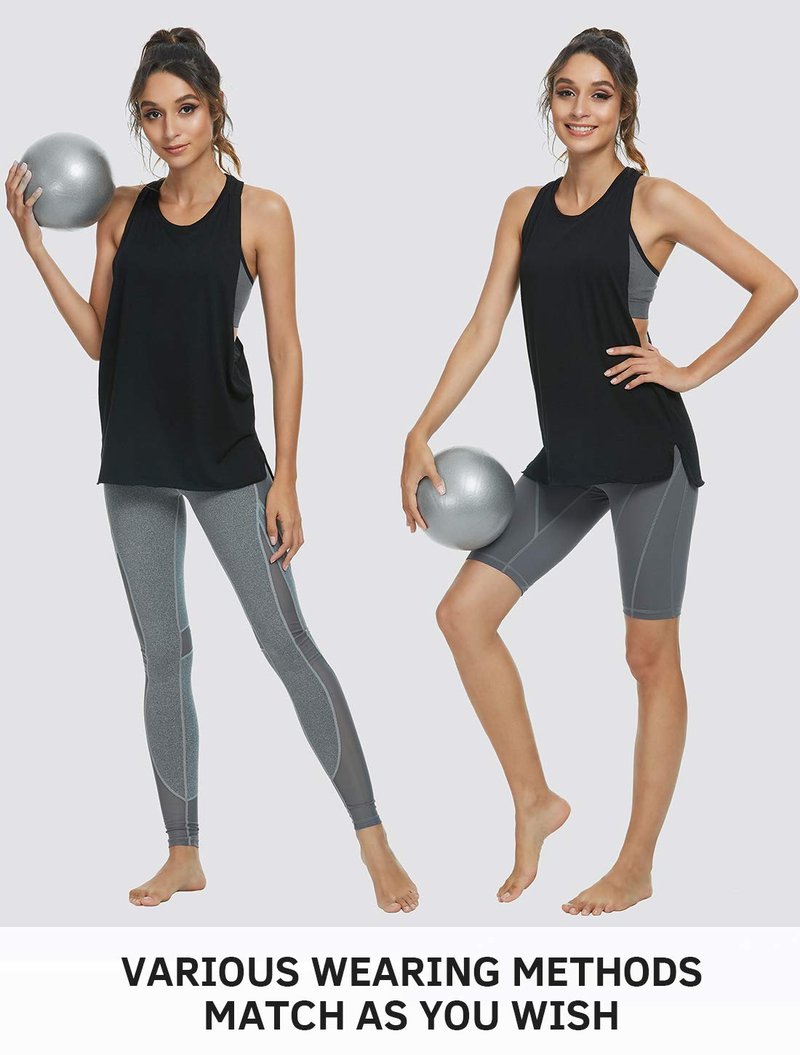 Cosy Pyro Workout Tank Tops for Women Lightweight Running Tanks Basic Gym Tops Sleeveless Athletic Yoga Shirts-4 Pack Black/Light Gray/White/Pink XL