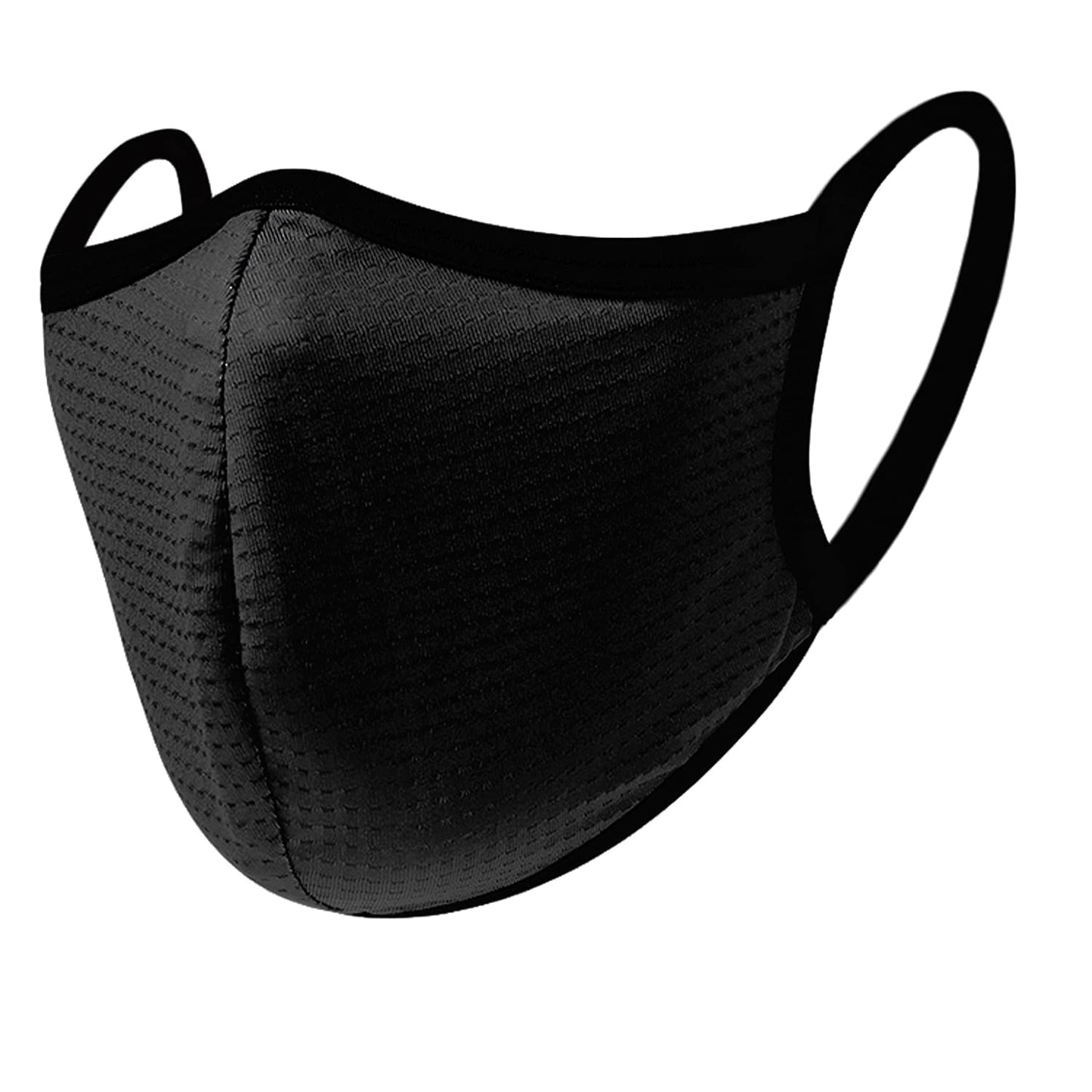 エアイーゼ Undergarment Maker Sports Mask, Easy to Converse and Breathe, Comfortable and Stays In Place, Washable 3D Mask, Unisex (Black, L size (3 piece))