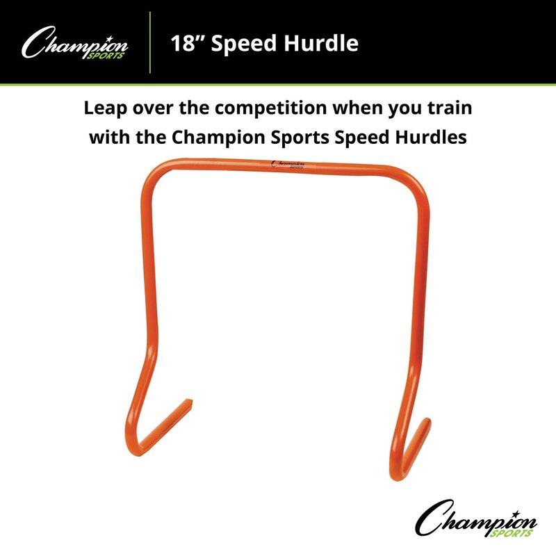Champion Sports Speed Hurdle – 18", Orange – High Hurdle for Advanced Agility & Plyometric Training