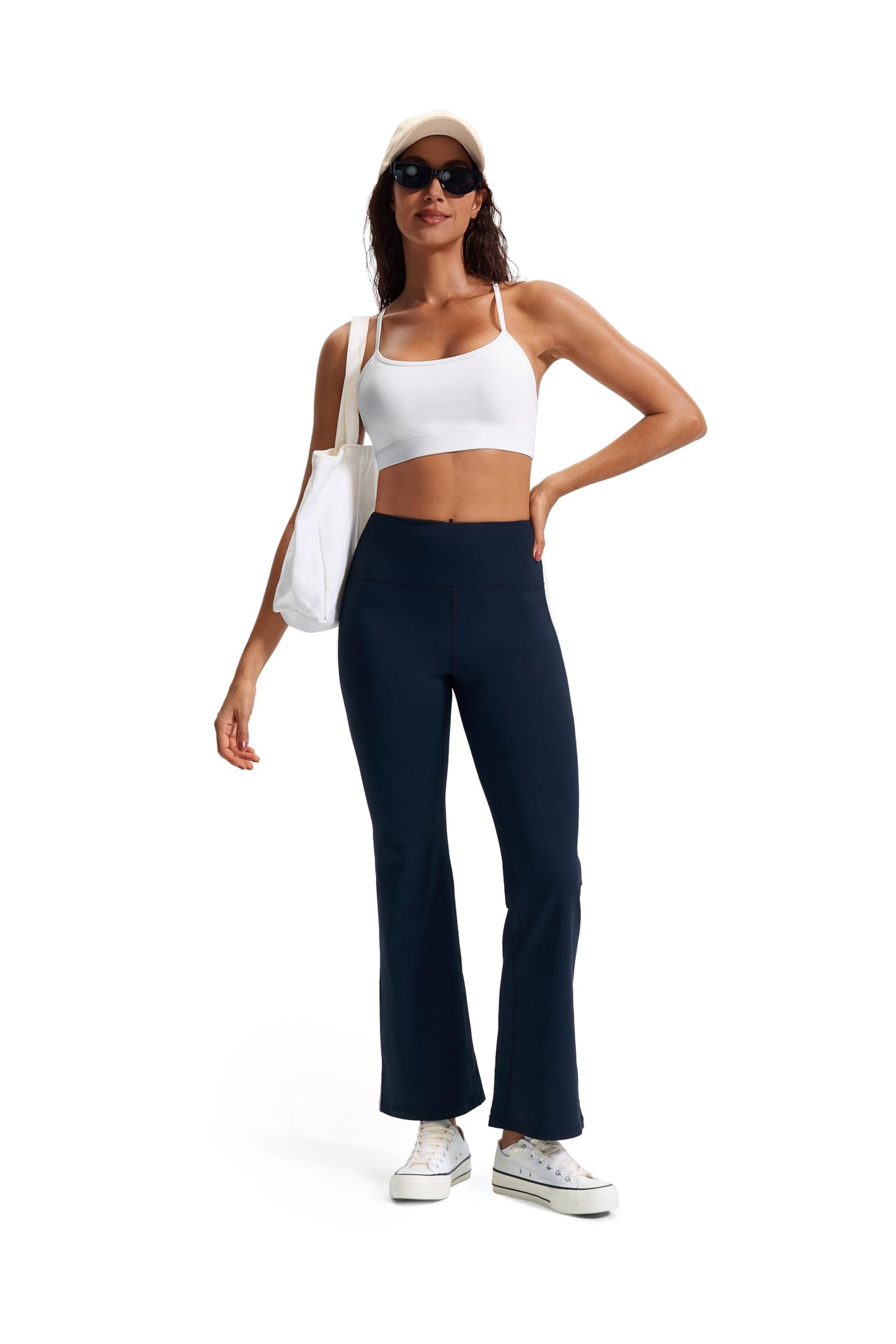 Sports Bras for Women Workout Tops Open Back Racerback Padded Athletic Yoga Bra Basic Wireless Bra White