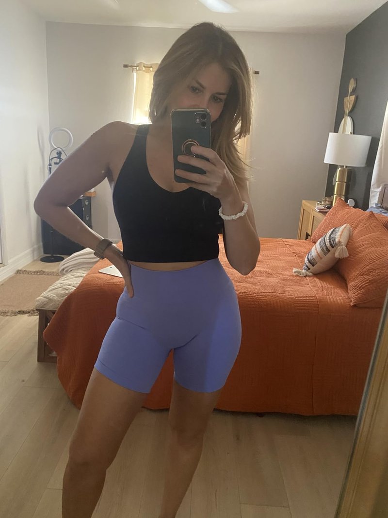AUROLA No Scrunch Dream Shorts for Women,Seamless Workout Soft Smooth Fashion Everyday Casual Shorts,Jacaranda,M