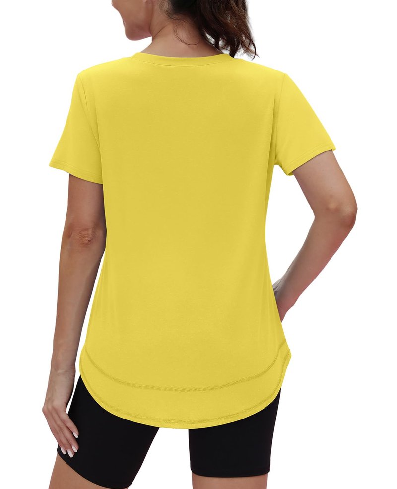 Short Sleeve Shirts for Women Workout Pilates Outfits Tennis Summer Tops 2026 Beach Vacation Clothes Blue M
