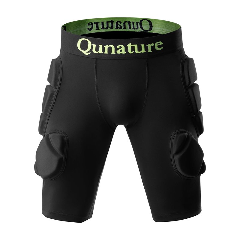 Qunature Protective Padded Shorts Ergonomic Design -5 Zone Concept Easy Layering Under Outer Pants , ESA - Certified Shock - Absorbing for Snowboard,Skate and Ski Waist:78-88CM