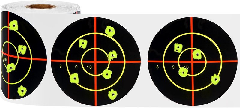 Self-Adhesive 3" Splatter Shooting Targets - Reactive Paper Stickers for Airsoft, Rifle & Pistol Practice