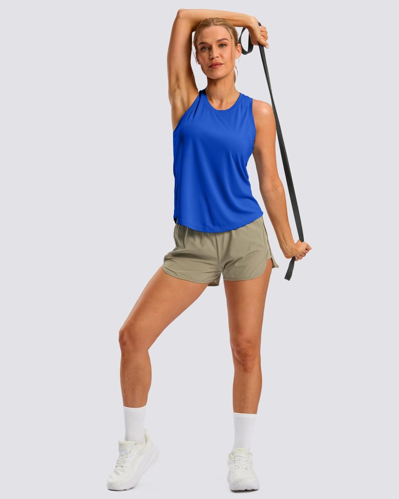 G Gradual Women's Workout Tank Tops Racerback Athletic Yoga Tops Loose Fit Sleeveless Running Gym Sports Shirts for Women(Royal Blue,L)