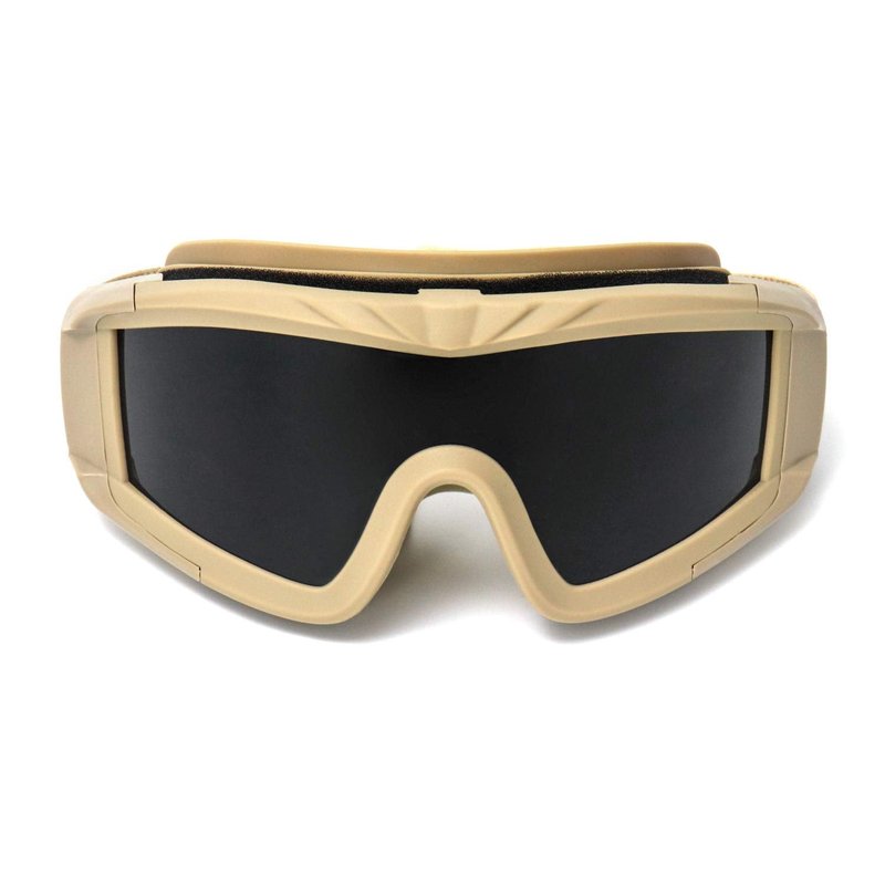QWORK Airsoft Goggles, Outdoor Sports Military Airsoft Tactical Anti-Fog Goggles with 3 Interchangable Lens, UV Protection Shooting Glasses for Paintball Riding Cycling