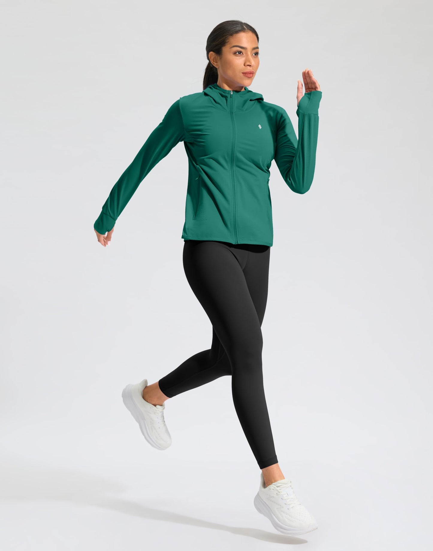 Soothfeel Women's UPF 50+ Sun Protection Hoodie Jacket Lightweight Long Sleeve Sun Shirt for Women with Pocket Hiking Outdoor(Teal, S)