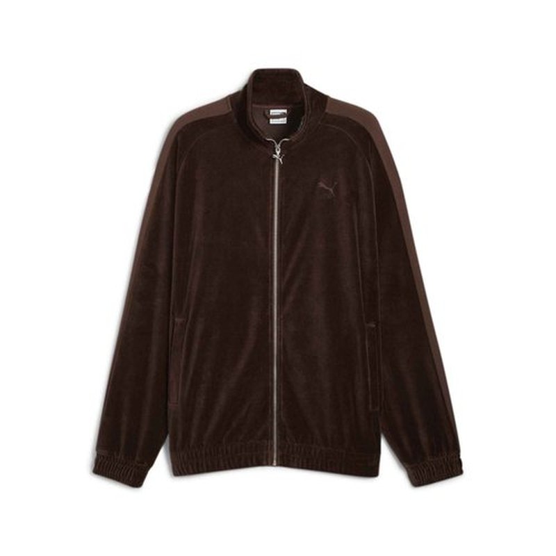 PUMA Men's Iconic T7 Oversized Velour Track Jacket, Espresso Brown AW24, XX-Large