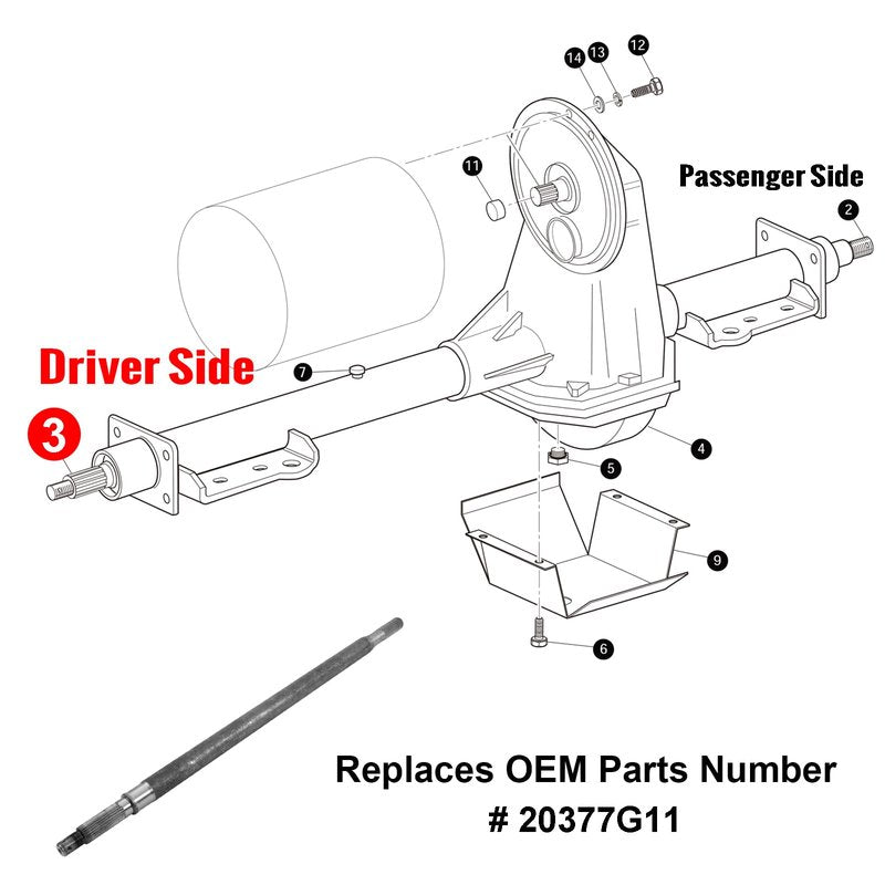 Roykaw Rear Axle Shaft with Bearing Seal Kit for 1994-up Electric TXT/Medalist, 2005-up 4/6 Passenger Shuttle, ST Express, ST Sport, Replaces OEM # 20377-G11, Driver Side, 23-7/8" Length