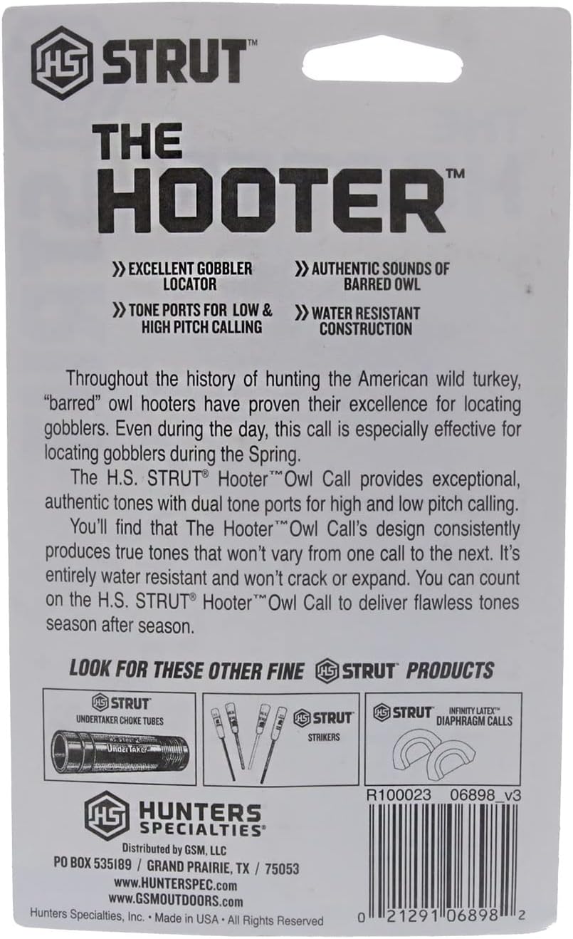 Realistic Hooter Owl Locator Call - Water-Resistant Design for Effective Hunting | Perfect for Outdoor Enthusiasts