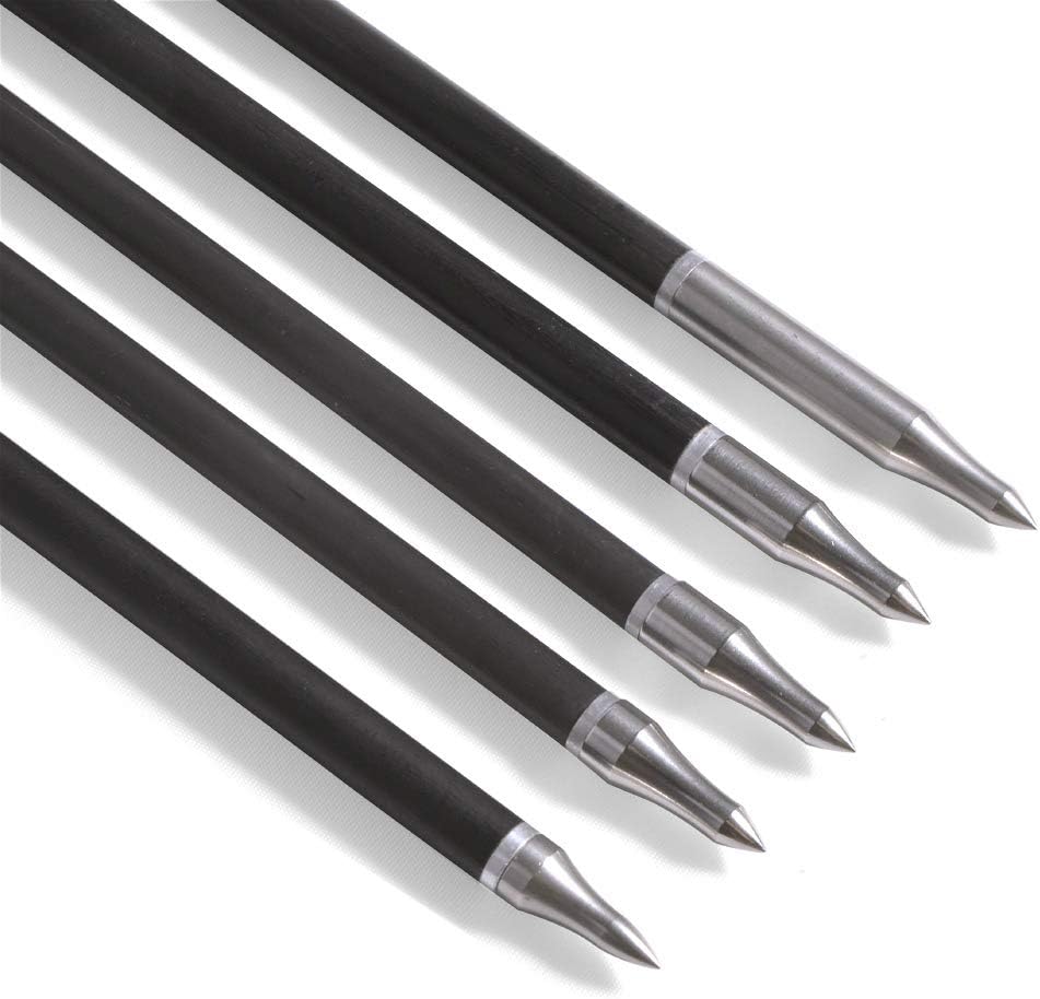 Archery Field Points - 12/24 Pack Stainless Steel Arrow Tips | 5/16" Cutting Diameter, 75-300 Grain for Target Practice & Hunting