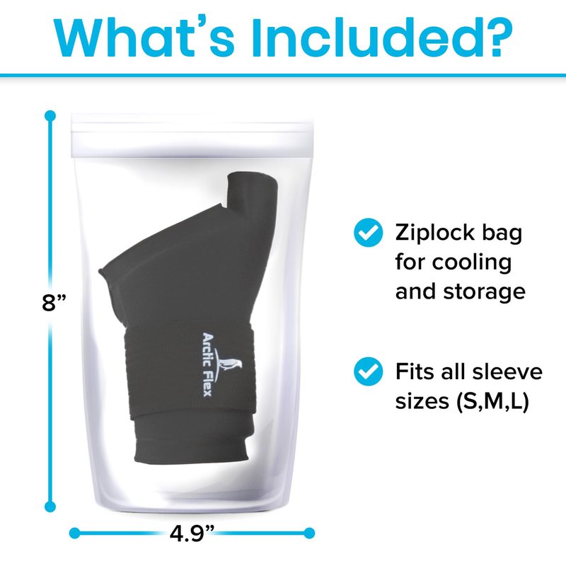 Arctic Flex Wrist & Thumb Ice Pack Wrap - Extra Strength Hot & Cold Therapy - Reusable Hand Freeze Sleeve - for Arthritis, Carpal Tunnel, Surgery, & Pain Relief (Fits Left & Right)
