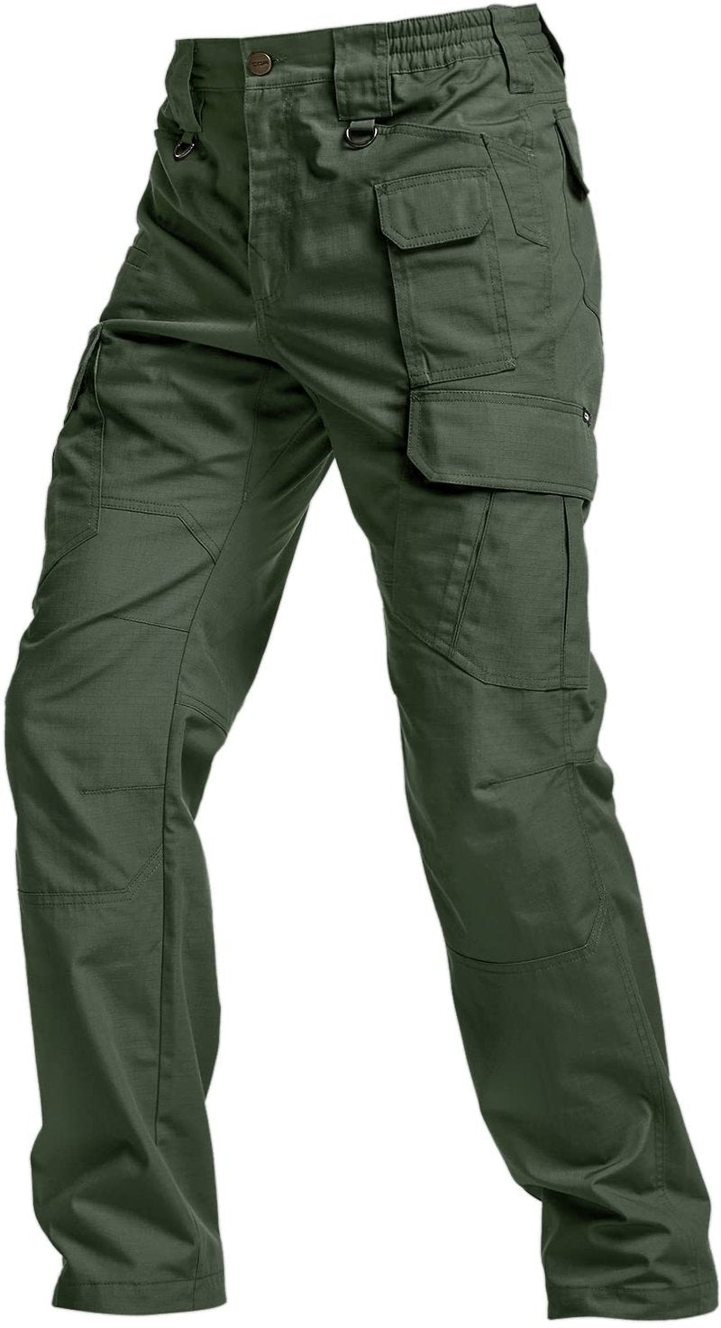 CQR Men's Tactical Pants, Water Resistant Ripstop Cargo Pants, Lightweight EDC Work Hiking Pants, Outdoor Apparel, Raider Mag Green Kelp, 32W x 32L