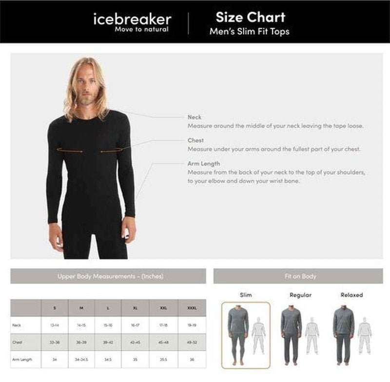 Icebreaker Men’s Merino Anatomica Long Sleeve Crewe T-Shirt - Jet Heather - X-Large