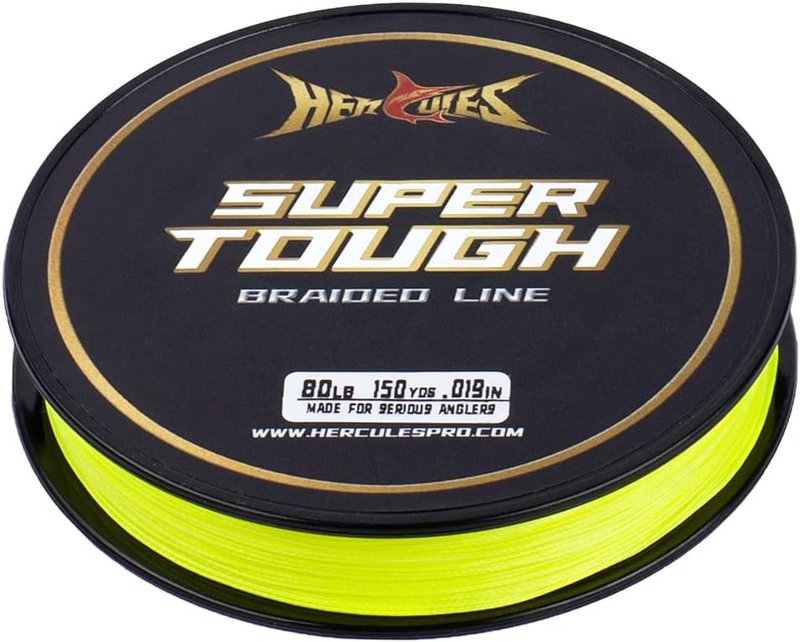 HERCULES Super Tough Braided Fishing Line - 4/8 Strands, 4lb to 160lb Strength | 150/300/500/1000 Yards for Saltwater