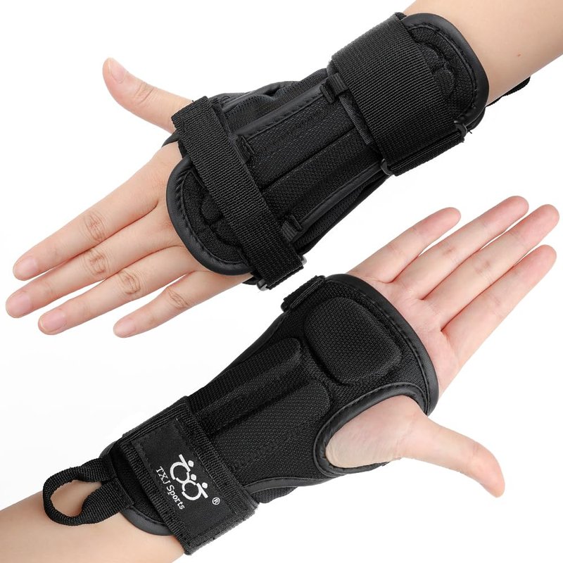 TXJ Sports Wrist Guards Wrist Palms Protective Flexible Wrist Support for Snowboarding, Skating, Rollerblade Unisex Design Fit for Kids/Youth/Adult