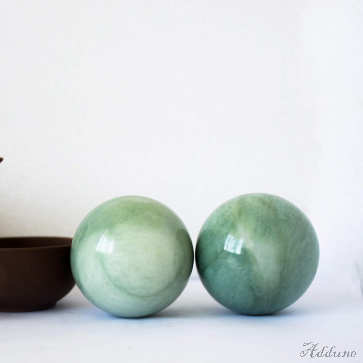 Baoding Balls - Dark Green Marble Chinese Massage Balls for Stress Relief | Hand Exercise & Relaxation Gift