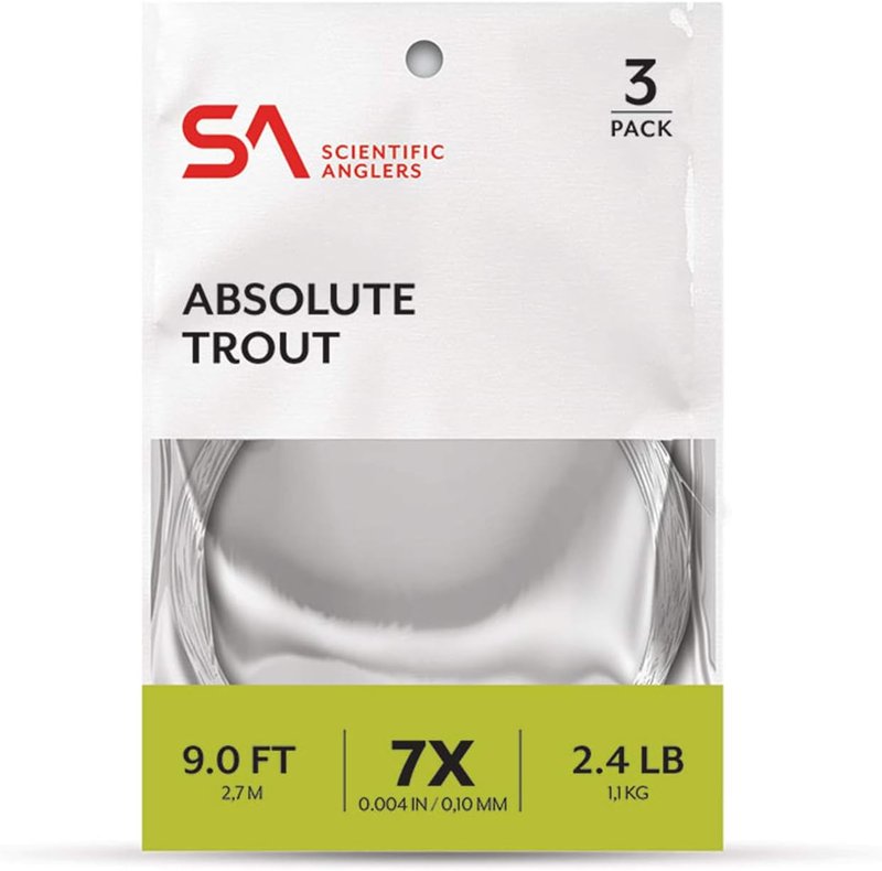Absolute Trout Fly Fishing Leader - High-Performance Tapered Design | 9ft, 4X
