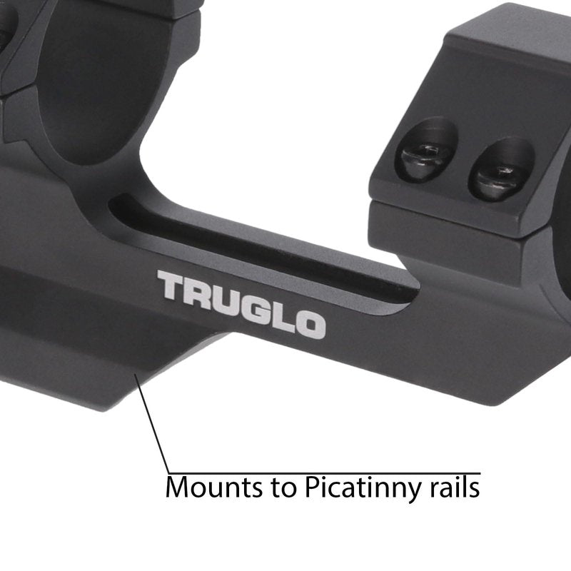 TRUGLO Tactical Hunting Shooting Versatile Durable One-Piece Picatinny Style Scope Mount with Rings - 1 Inch