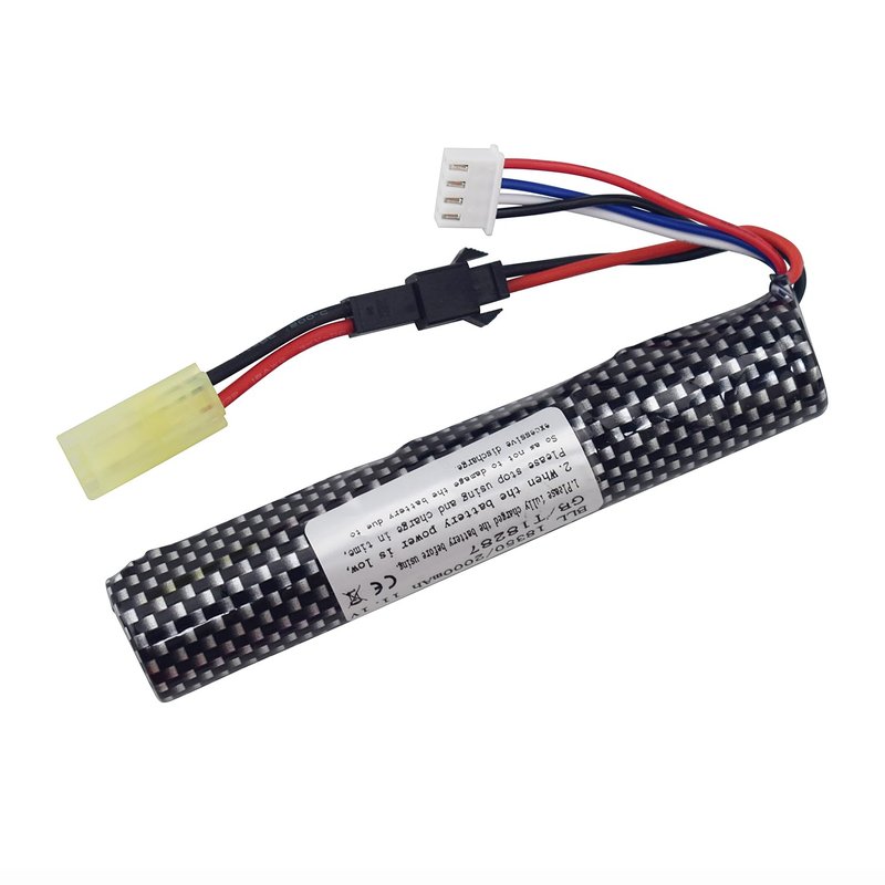 MOONZON 2PCS 3S 11.1V 2000mAh Li-ion Battery with SM-2P Plug Connector Whith Adapter and USB Charging Cable, Suitable for Airsoft Gel Water Droplet Blaster Air Gun Gel Ball Shock Wave Spare Battery