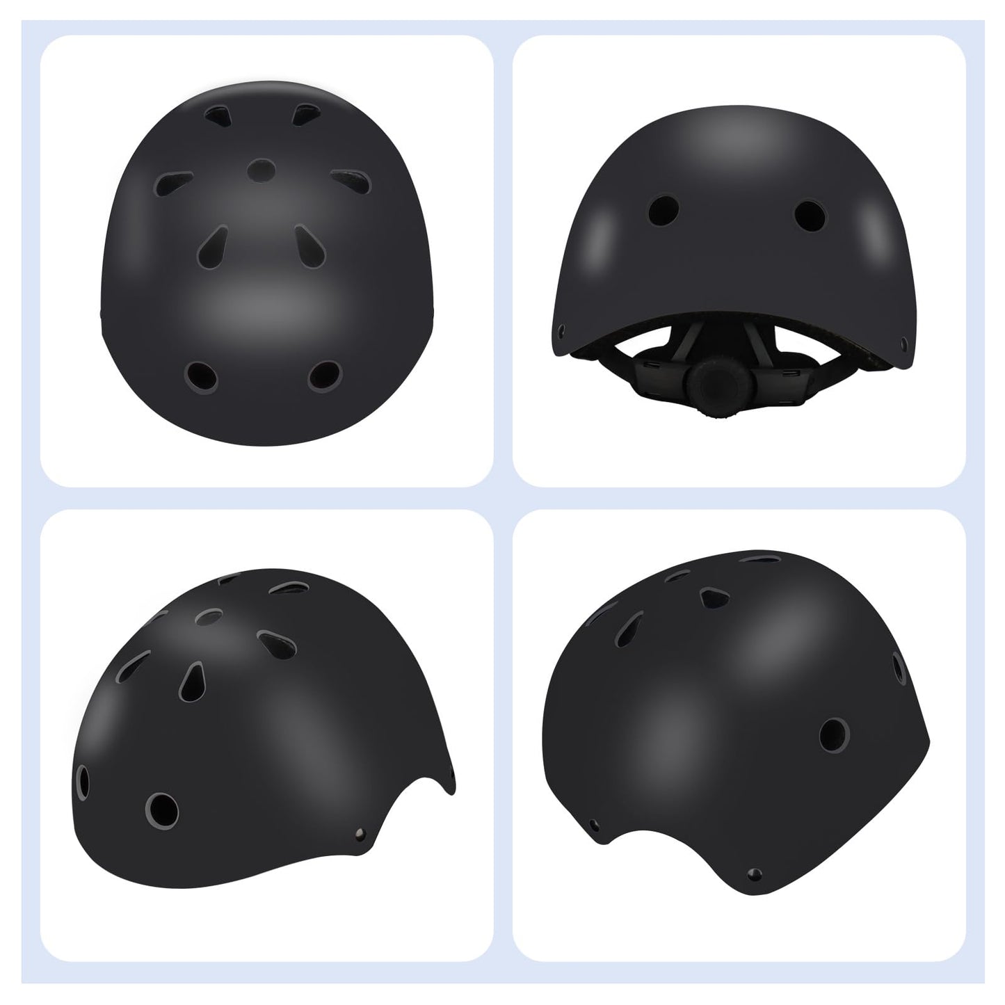 Color Gradient Adjustable Kids Bike Helmet with Knee & Elbow Pads Set | Multi-Sport Safety Gear for Boys & Girls Ages 5-14 | Skateboarding, Scooters, Roller & Inline Skating, Longboarding