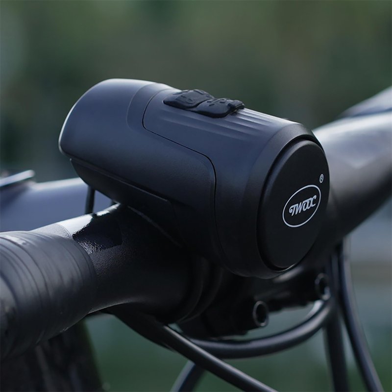 Pihdinova Electric Bike Horn for Adult, 125 db Loud Bicycle Bell with Anti-Thelf Alarm USB Rechargeable Battery Waterproof Bicycle Bell BMX/MTB/Scooter/Road Cycling (Black)