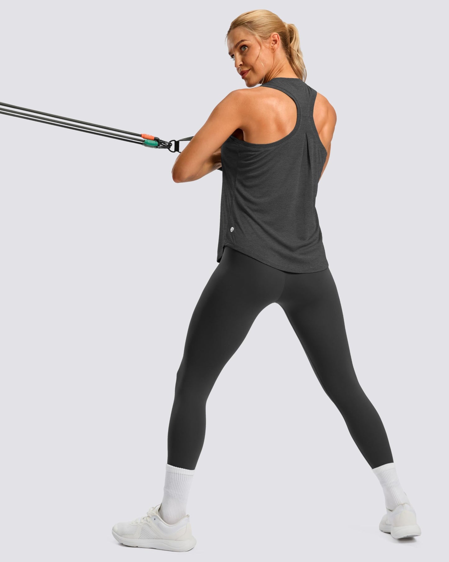 G Gradual Women's Workout Tank Tops Racerback Athletic Yoga Tops Loose Fit Sleeveless Running Gym Sports Shirts for Women(Charcoal,XXL)