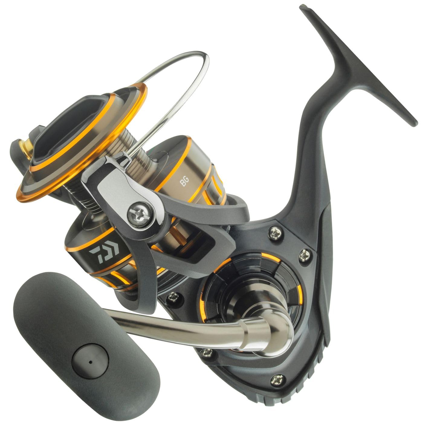 Daiwa BG2500 BG Saltwater Spinning Reel, 2500, 5.6: 1 Gear Ratio, 6+1 Bearings, 33.20" Retrieve Rate, 13.20 lb Max Drag,Black/gold