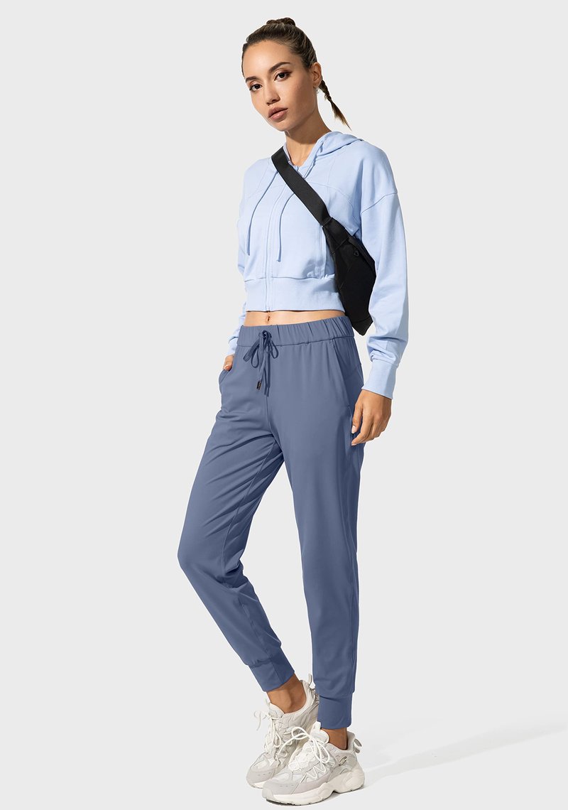 SANTINY Women's Joggers Pants Pockets Drawstring Running Sweatpants for Women Lounge Workout Jogging(Slate Blue_XL)