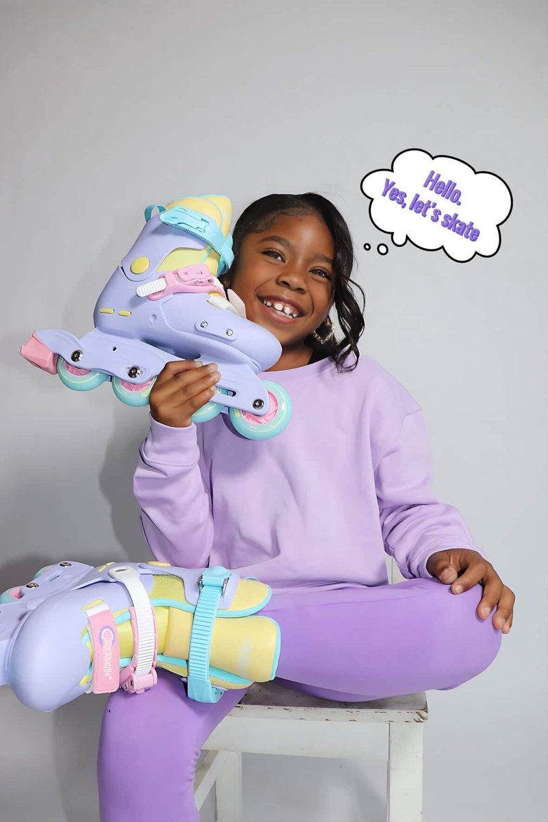 Nattork Inline Skates for Girls Kids Teens Boys Age 6-12, 4 Sizes Adjustable Blades Roller for Outdoor Indoor Birthday Purple