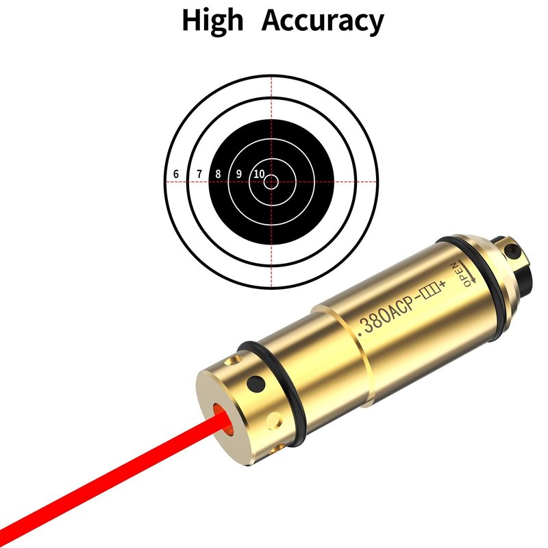 Generic .380ACP Laser Training Cartridge with Chamber Extractor Tool Dry Fire Laser Training System for Hunting and Shooting