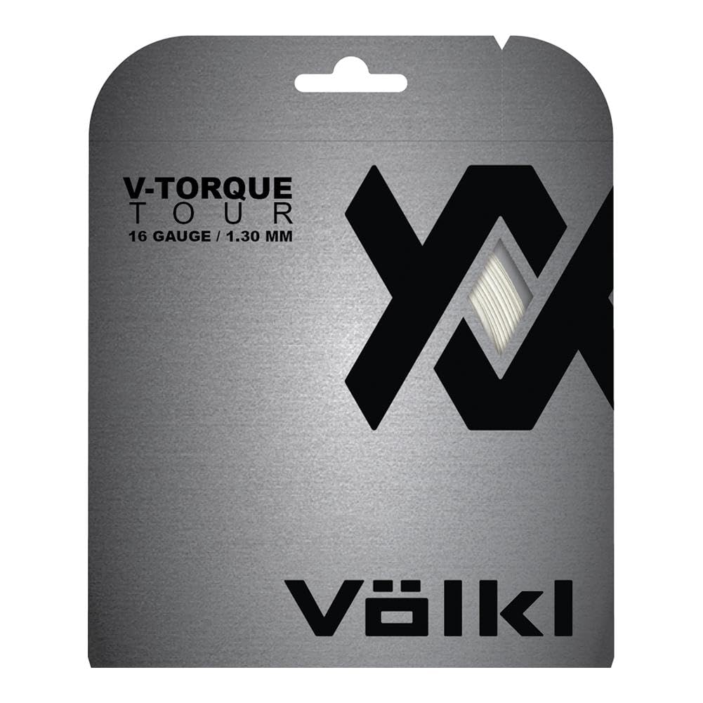 VOLKL V-Torque Tour | Tennis Racquet String | Great Feel, Spin and Control | Co-Polymer String (White, 19, Set)