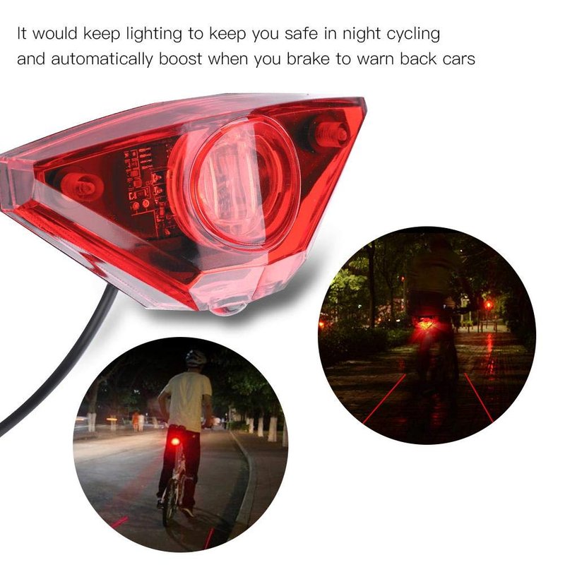 Tail Light, Electric Rear Light LED Brake Lamp Safety Warning Warn Tail Light Portable Rear Taillight for Scooters E-Bikes
