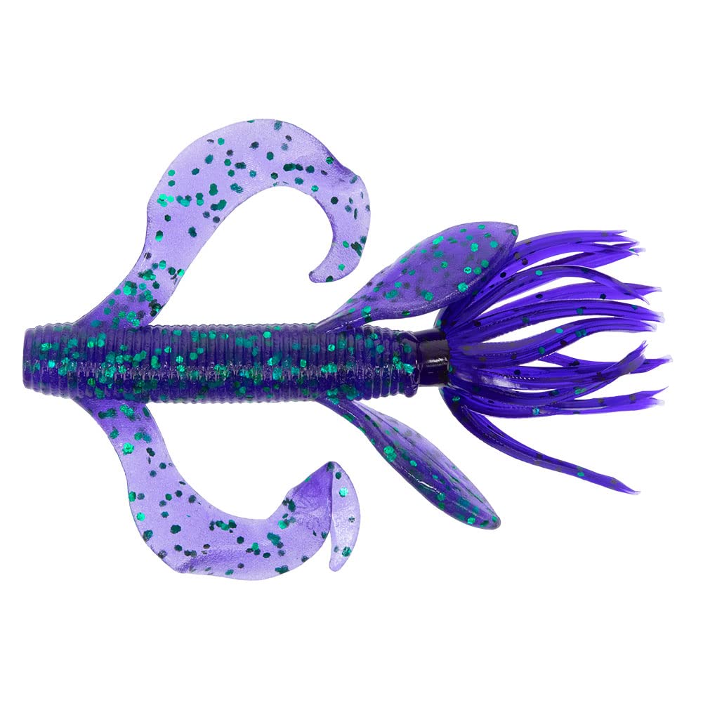 Yamamoto 4" KREATURE June Bug Purple W/Emerald Flake (7 Pack)