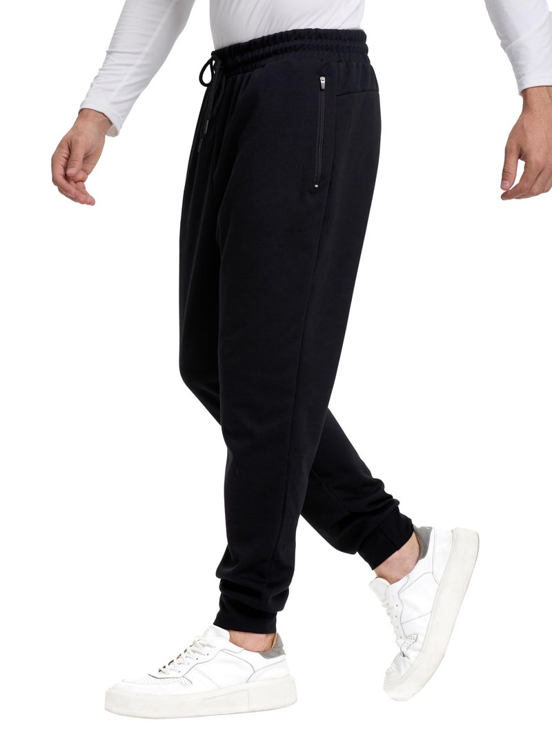 DITOK Men's Sweatpants with Zipper Pockets, Fleece Tapered Sweatpants for Mens Joggers, Lightweight Mens Athletic Sweat Pants for Workout, Jogging, Running, Black