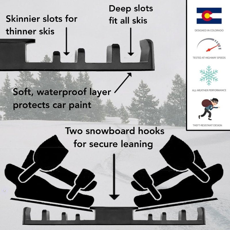 SnoStrip by RigStrips | The Original Protective Magnetic Ski & Snowboard Holder for The Side of Your Vehicle for Paint and Gear Protection