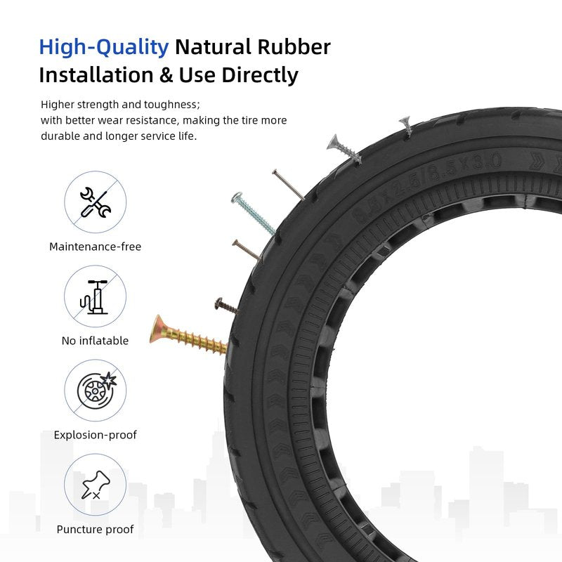 ulip 8.5x2.5 Solid Tire Front and Rear Wheels Replacement for Dualtron Mini & Speedway Leger (Pro) scooters 8.5 * 3 8 1/2 x2.5 off-road solid tire Scooter accessories