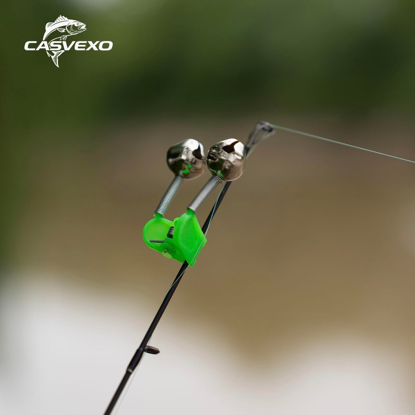 CASVEXO 4 Pack Fishing Rod Holder, Aluminum Fishing Pole Holder for Ground, Rod Holders for Bank Fishing, Double Spike Support, 4 Free Alarm Bells