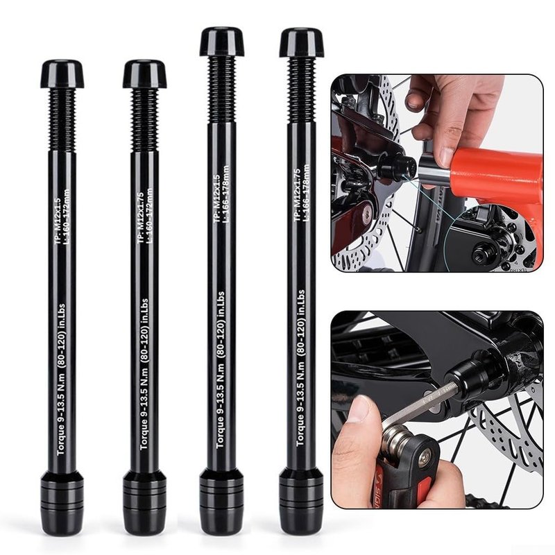 Bike Trainer Thru Axle, Aluminum Alloy Bike Trainer Quick Release Skewer Adjustable Bike Trainer Thru Axle Skewer for Road or Mountain Indoor Trainer(M12x1.5 166-178)